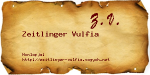 Zeitlinger Vulfia névjegykártya